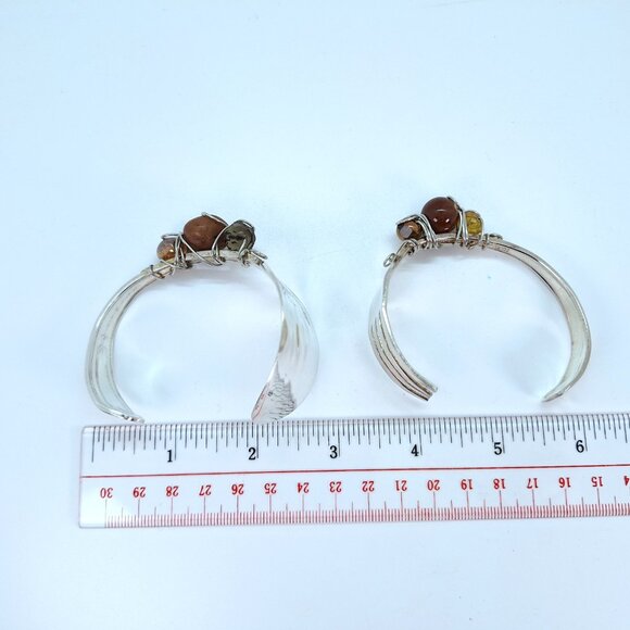 Vintage silverware bracelets - Handmade funky bangles 2 piece set - Picture 5 of 14